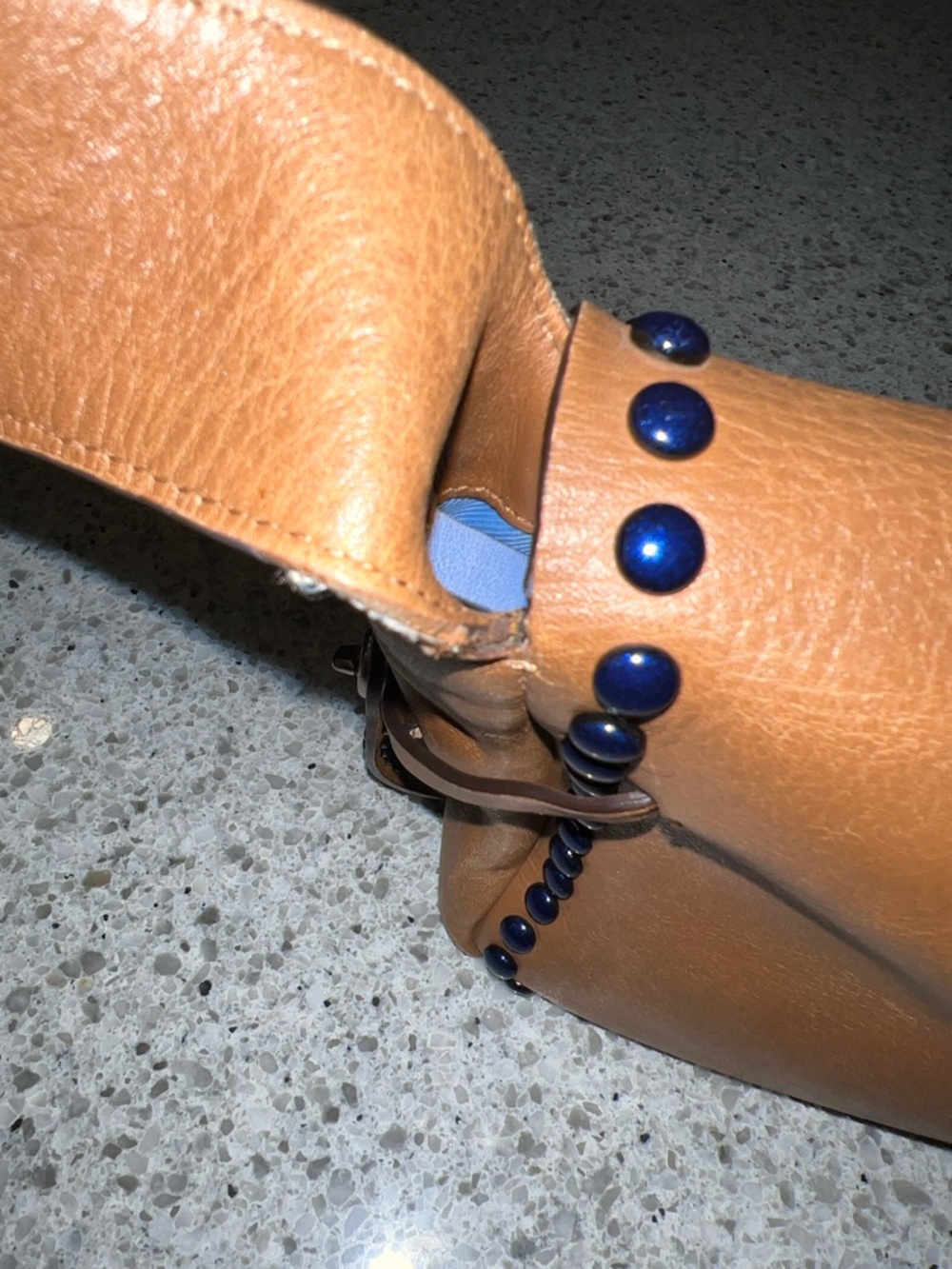 Coach Brown Leather Rivets Dakotah Crossbody Bag AS IS - Picture 8 of 14